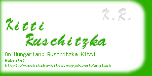 kitti ruschitzka business card
